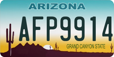 AZ license plate AFP9914