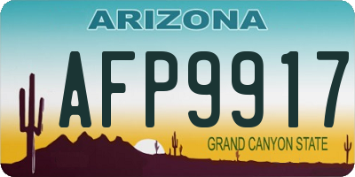 AZ license plate AFP9917
