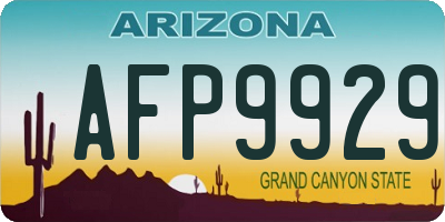 AZ license plate AFP9929