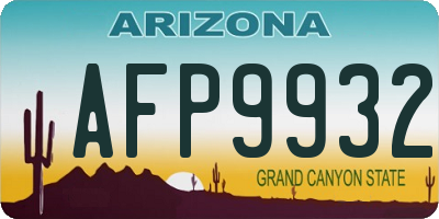 AZ license plate AFP9932