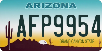 AZ license plate AFP9954