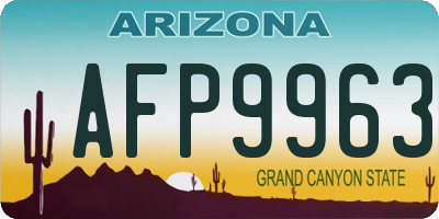 AZ license plate AFP9963