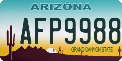 AZ license plate AFP9988