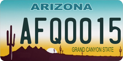 AZ license plate AFQ0015