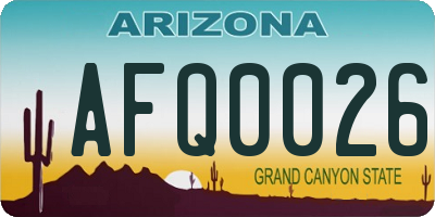 AZ license plate AFQ0026
