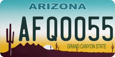 AZ license plate AFQ0055