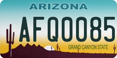 AZ license plate AFQ0085