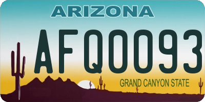AZ license plate AFQ0093