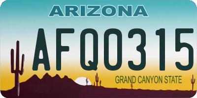 AZ license plate AFQ0315