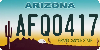 AZ license plate AFQ0417