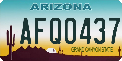 AZ license plate AFQ0437