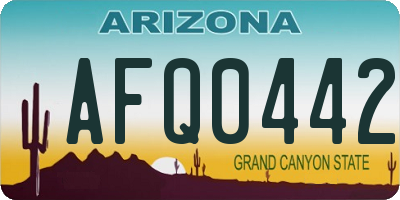 AZ license plate AFQ0442
