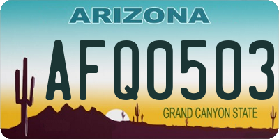 AZ license plate AFQ0503
