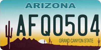AZ license plate AFQ0504