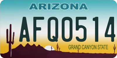 AZ license plate AFQ0514