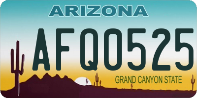 AZ license plate AFQ0525