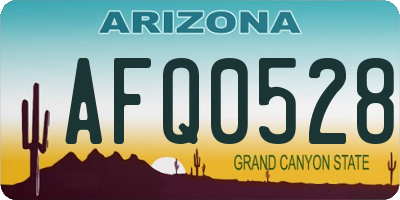 AZ license plate AFQ0528