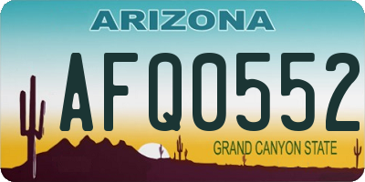 AZ license plate AFQ0552