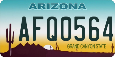 AZ license plate AFQ0564
