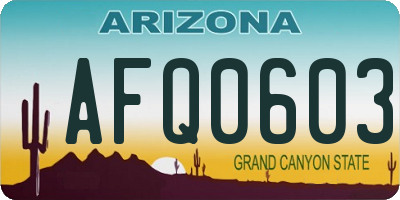 AZ license plate AFQ0603