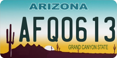 AZ license plate AFQ0613