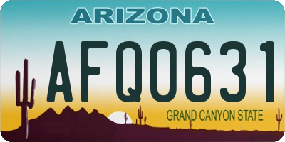AZ license plate AFQ0631