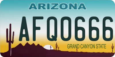 AZ license plate AFQ0666