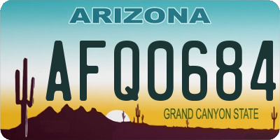 AZ license plate AFQ0684