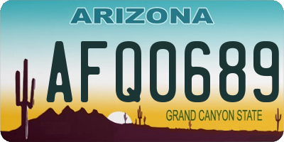 AZ license plate AFQ0689