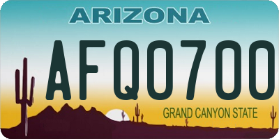 AZ license plate AFQ0700