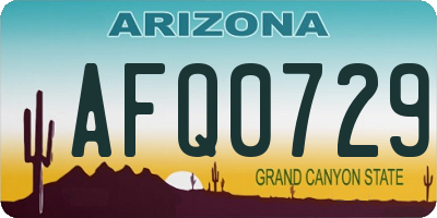 AZ license plate AFQ0729