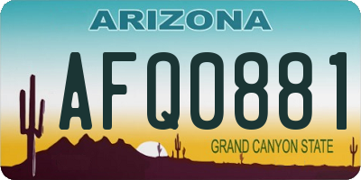 AZ license plate AFQ0881