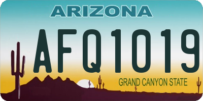 AZ license plate AFQ1019