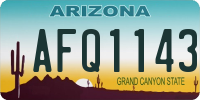 AZ license plate AFQ1143