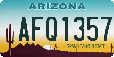 AZ license plate AFQ1357