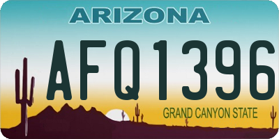 AZ license plate AFQ1396