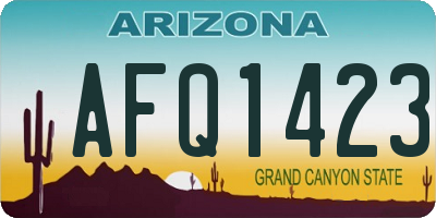 AZ license plate AFQ1423