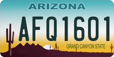 AZ license plate AFQ1601