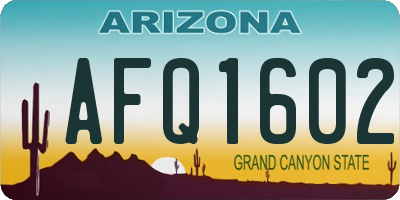 AZ license plate AFQ1602