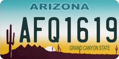 AZ license plate AFQ1619