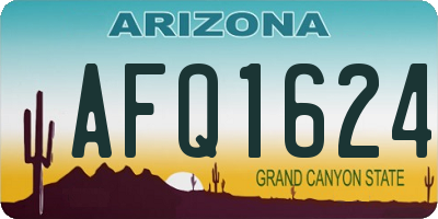 AZ license plate AFQ1624