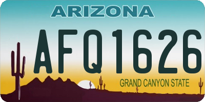 AZ license plate AFQ1626