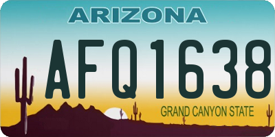 AZ license plate AFQ1638