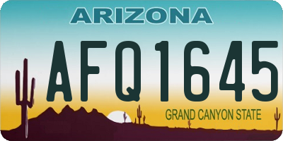 AZ license plate AFQ1645