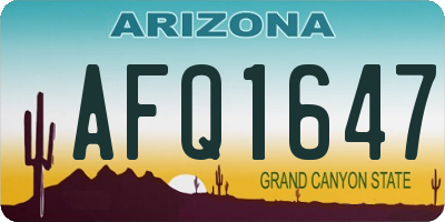AZ license plate AFQ1647