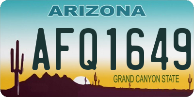 AZ license plate AFQ1649
