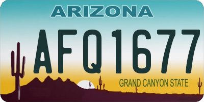 AZ license plate AFQ1677