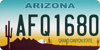 AZ license plate AFQ1680