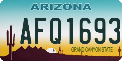 AZ license plate AFQ1693