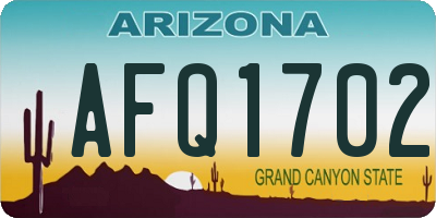 AZ license plate AFQ1702